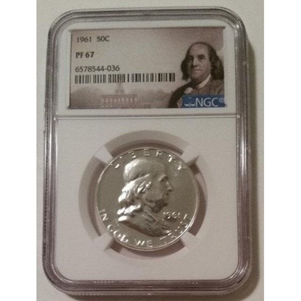 1961 Franklin Half Dollar Proof PF67 NGC Portrait Label